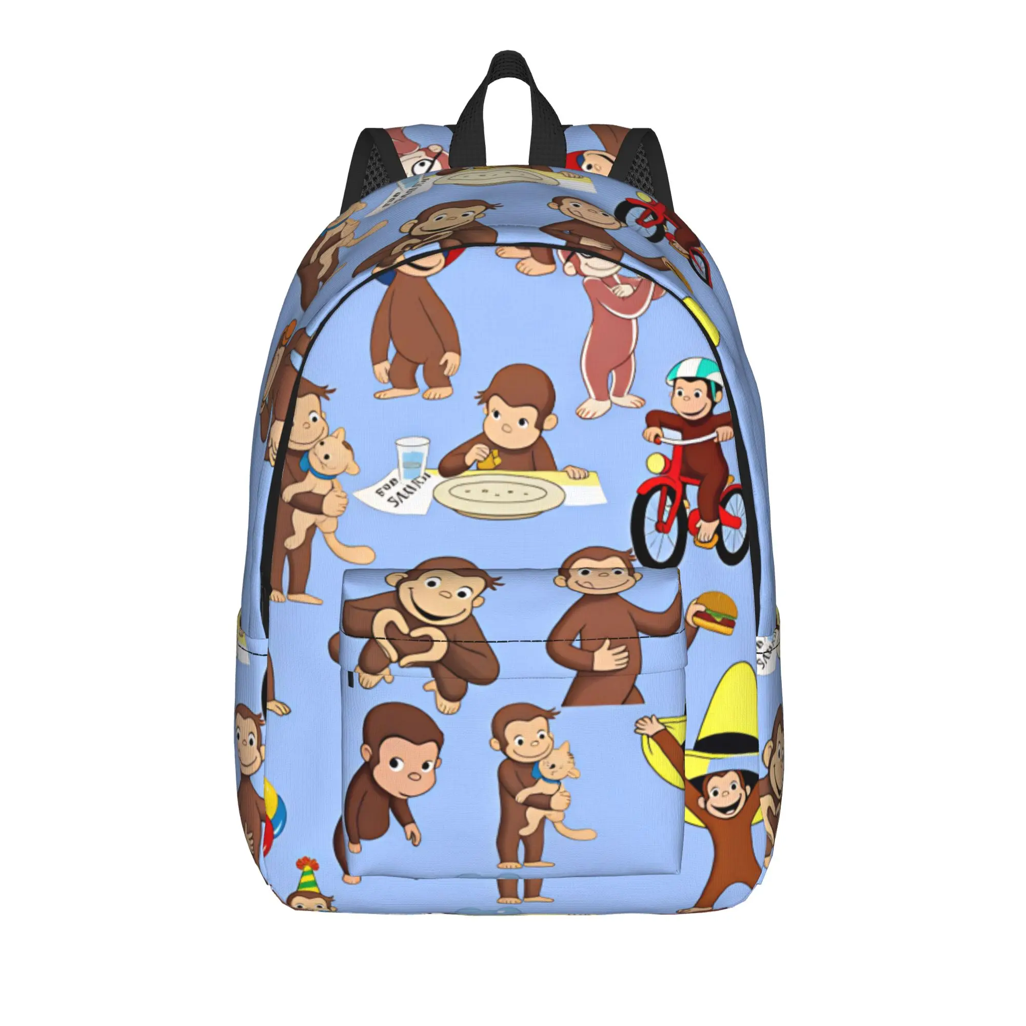 I Just Happen To Love Curious George Backpack  Aesthetic Backpacks Boy Travel Durable School Bags Custom Rucksack