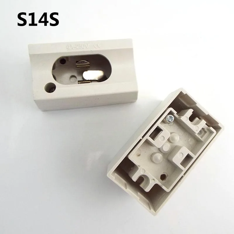 S14S S14D LED Lamp Socket Base Mirror Wall Light Holder One Base electric Lamp Tube Holder Adapter plug AC110V 220V