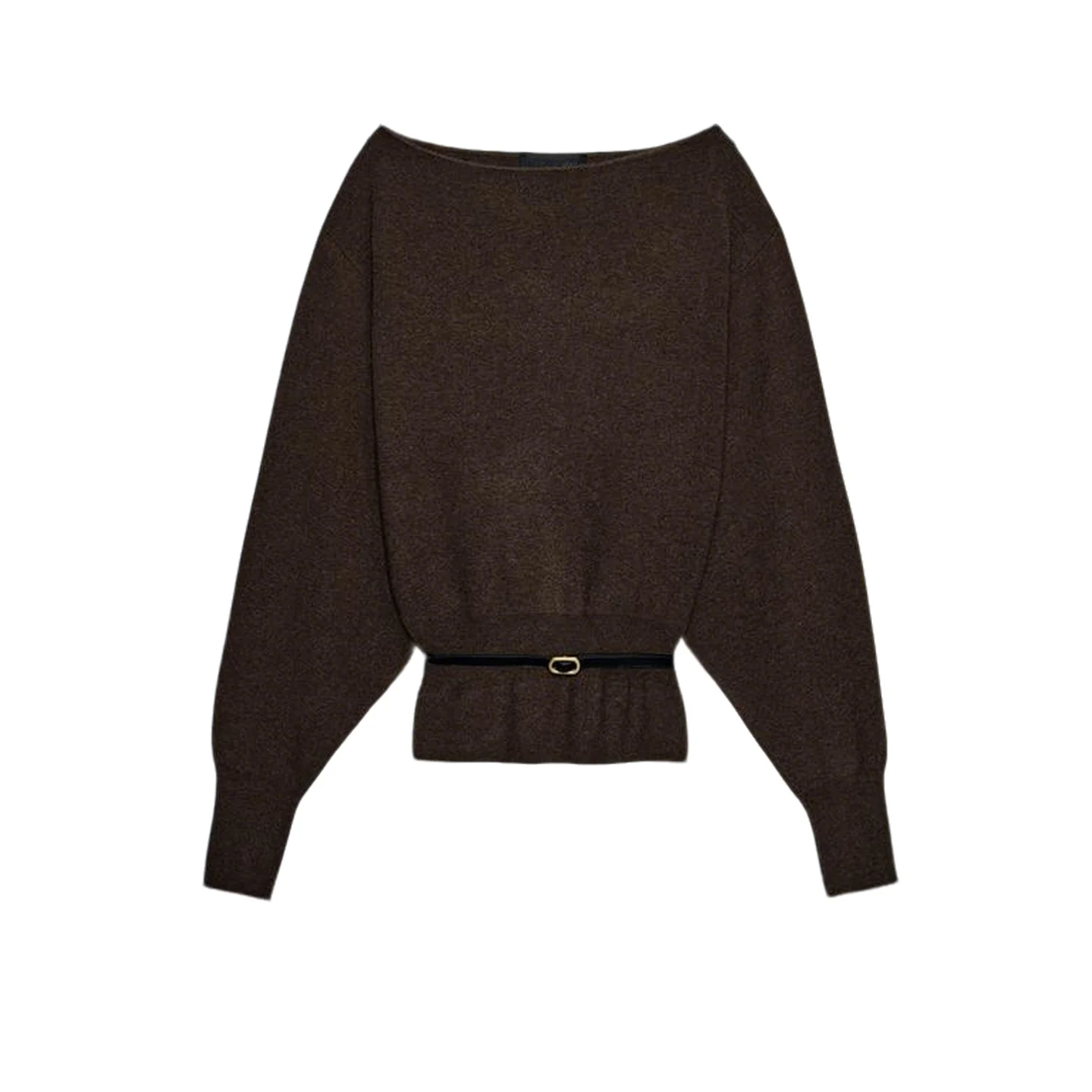 Winter nieuwe collectie Dames Lazy Sle Long Sve Gebreide trui met één schouder en riem Franse Sle Loose Fit Casual Polyes...