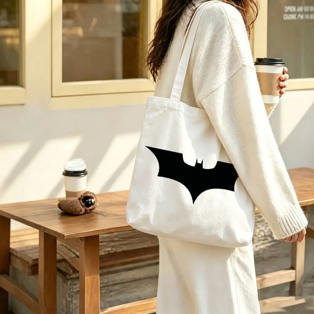 Bat Spider Pattern Print Bag Eco Shopper Cotton Jute Bag Reusable Bag Foldable Reusable Sac Tissu