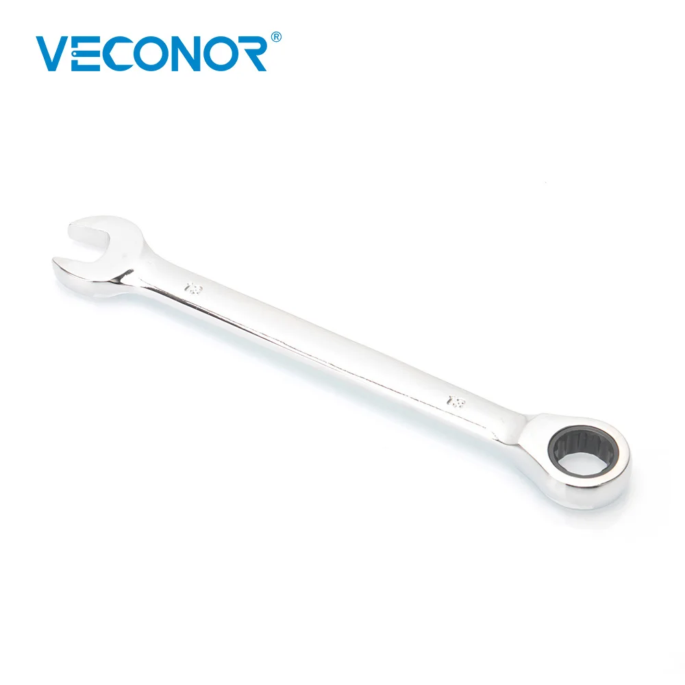 Veconor 8 Pieces 6-18mm Ratcheting Combination Wrench Spanner Set A Set of Key Wrench With Plastic Tool Storage Rack Hand Tools