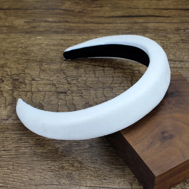 White Black Pink Solid Color Padded Face Wash Hairbands Sponge Velvet Headbands For Women Girls Wedding DIY Hair Jewelry
