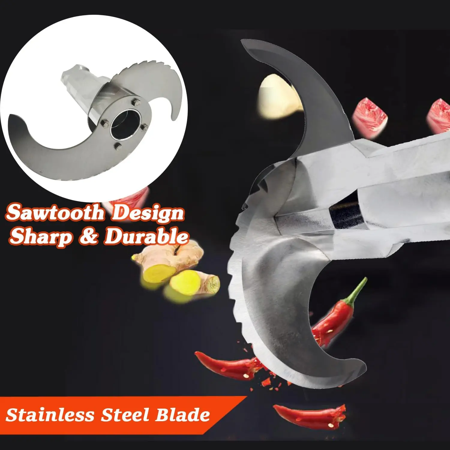 منتج أغذية مفرمة خضروات كهربائية مفرمة اللحم 6L الفولاذ المقاوم للصدأ خلاط خضراوات قطاعة اللحوم سرعة قابلة للتعديل 110 فولت