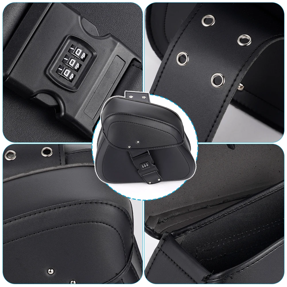 زوج من حقائب السرج للدراجات النارية وحقيبة الذيل المقاومة للماء من جلد البولي يوريثان بسعة كبيرة عالمية لهوندا كروز برينس