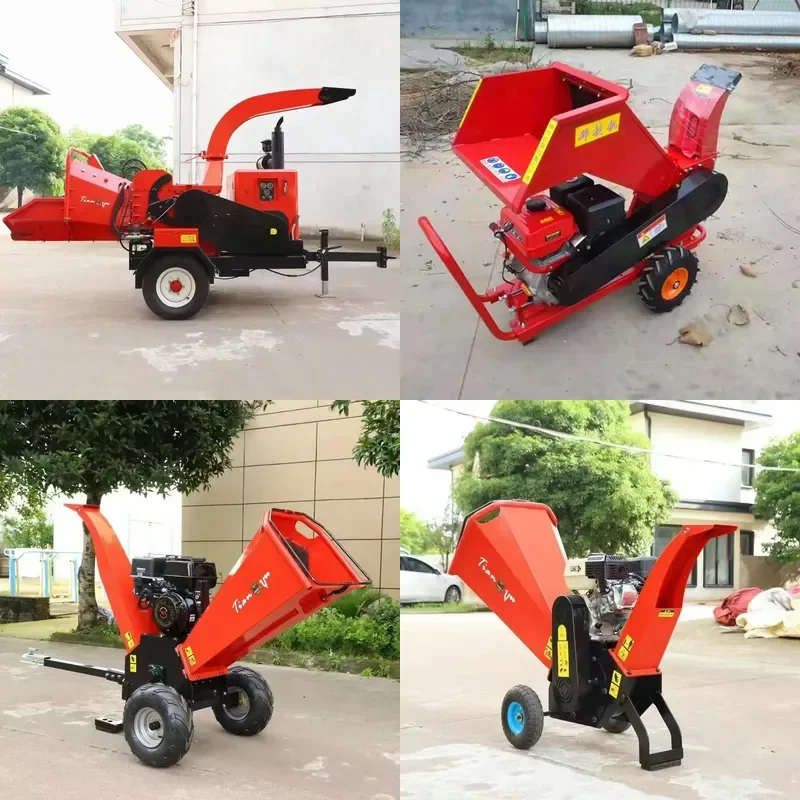 Large 75 HP Branch Crusher for Garden Orchard Grape Vine 20 cm Firewood Four-Cylinder Wood Chipper
