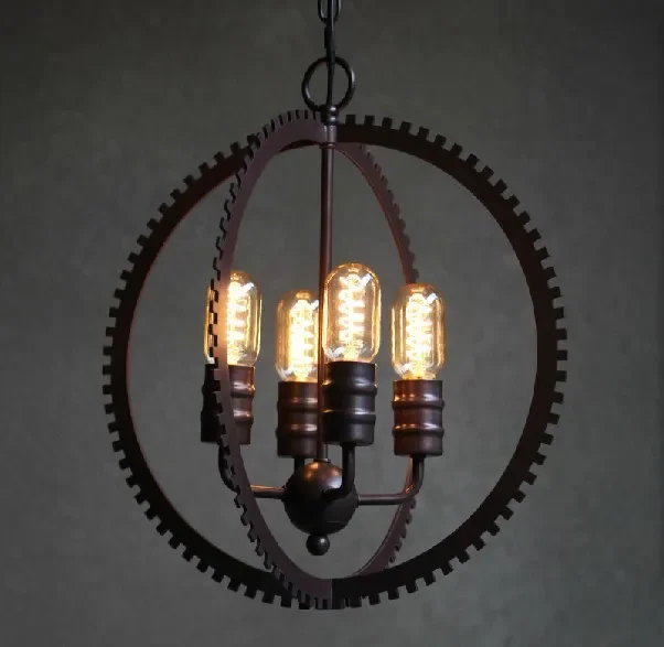 Industrial Pendant Lights Gear Lamps LOFT Retro Industrial Lighting the Designer Lamps Suspension Luminaire Edison Bulb Holder