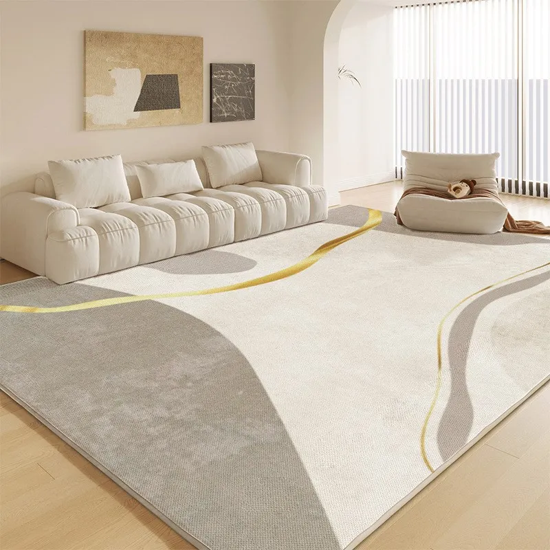 

VIKAMA Scandinavian Light Luxury Art Rug Modern Simple Living Room Sofa Area Large Size Light Grey Premium Feeling Carpet