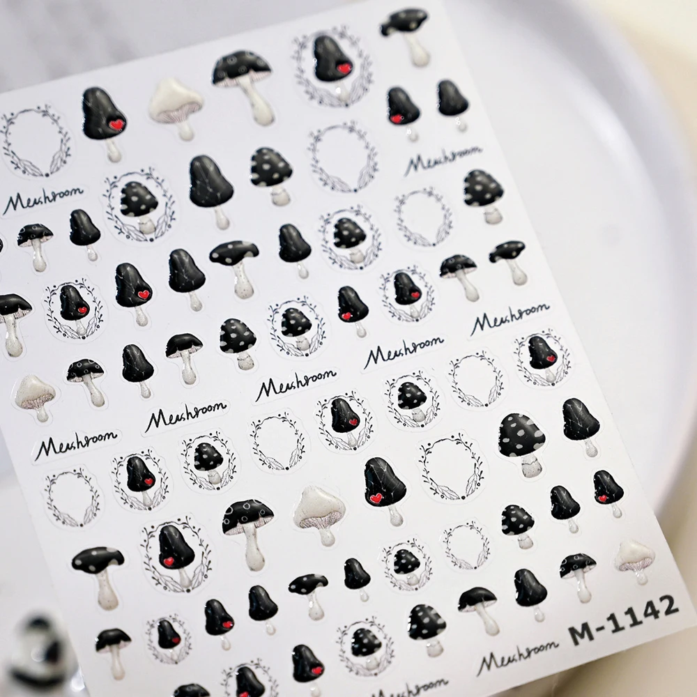 Leuke Doodle 5D Nail Art Sticker Minimalistische Cartoon Katten Puppy Bunny Vlinder Liefde Harten Strik Speelse Manicure Decal DIY