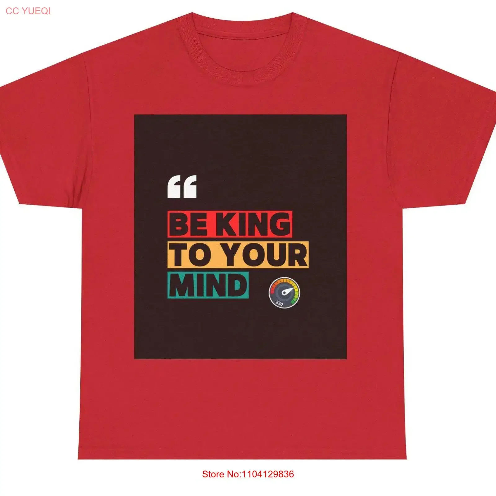 T-shirt en coton épais « Be King to Your Mind » – Motivationnel, inspirant, décontracté, pour la pleine conscience, unique, vintage, légèrement délavé