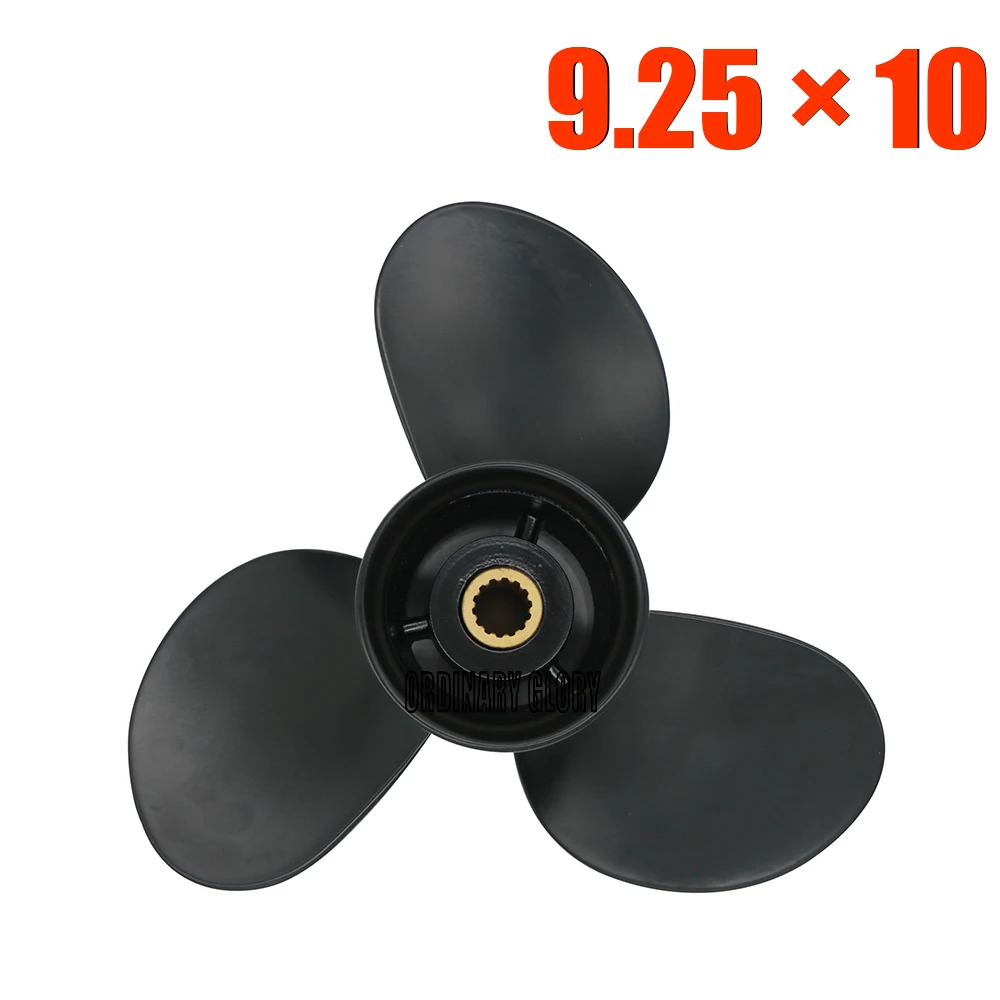 Outboard Propeller For Tohatsu Mercury 9.9hp 15hp 20hp 9.25*10 Boat Aluminum Alloy Screw 3 Blade 14 Spline Boat Engine Part