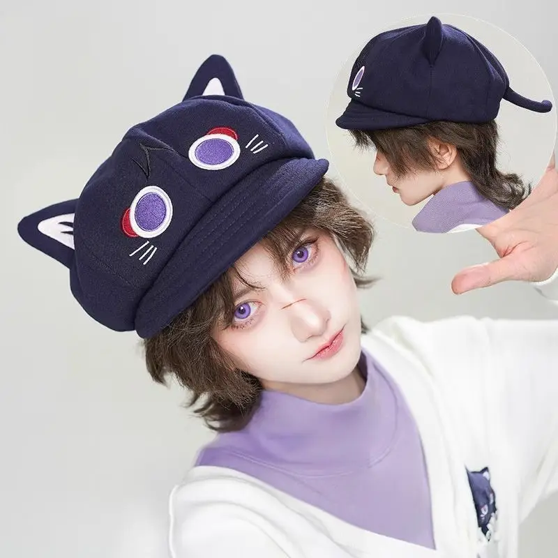 Panamanian women\'s cat cute octagonal beret fashion painter hat Cap H242