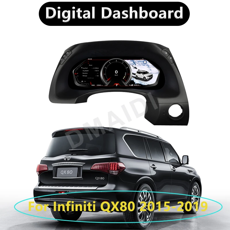 2023 Lates For Infiniti QX80 2015-2019 Car Dashboard  Display Screen LCD Speedometer LINUX Instrument Cluster  Virtual Cockpit