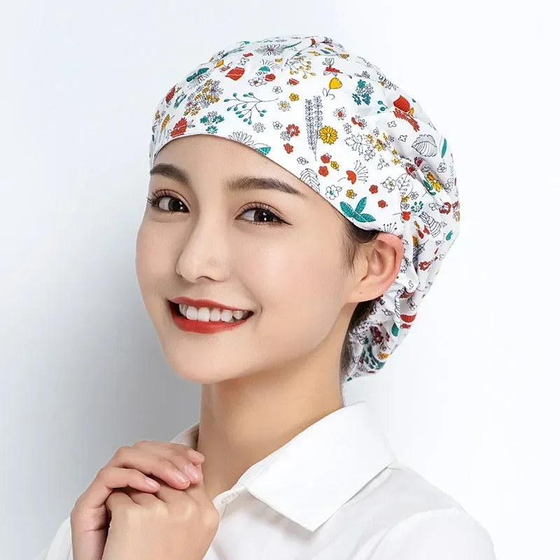 Chapeau de travail de la poussière d'impression pour femmes, casquettes de laboratoire, chapeau de spa, salon de beauté, animal de compagnie, ScrdécentrHair, long, nouveau toilettage, vente en gros