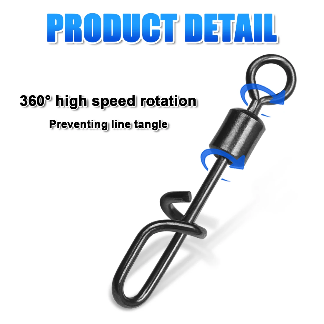 FishTrip Angelwirbel Snap T-Shape Snap Barrel Wirbel Edelstahl Angelköder & Ringverbinder Zubehör Angelschnalle