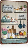 Vintage kitchen signs wall decor Farmhouse Metal Tin