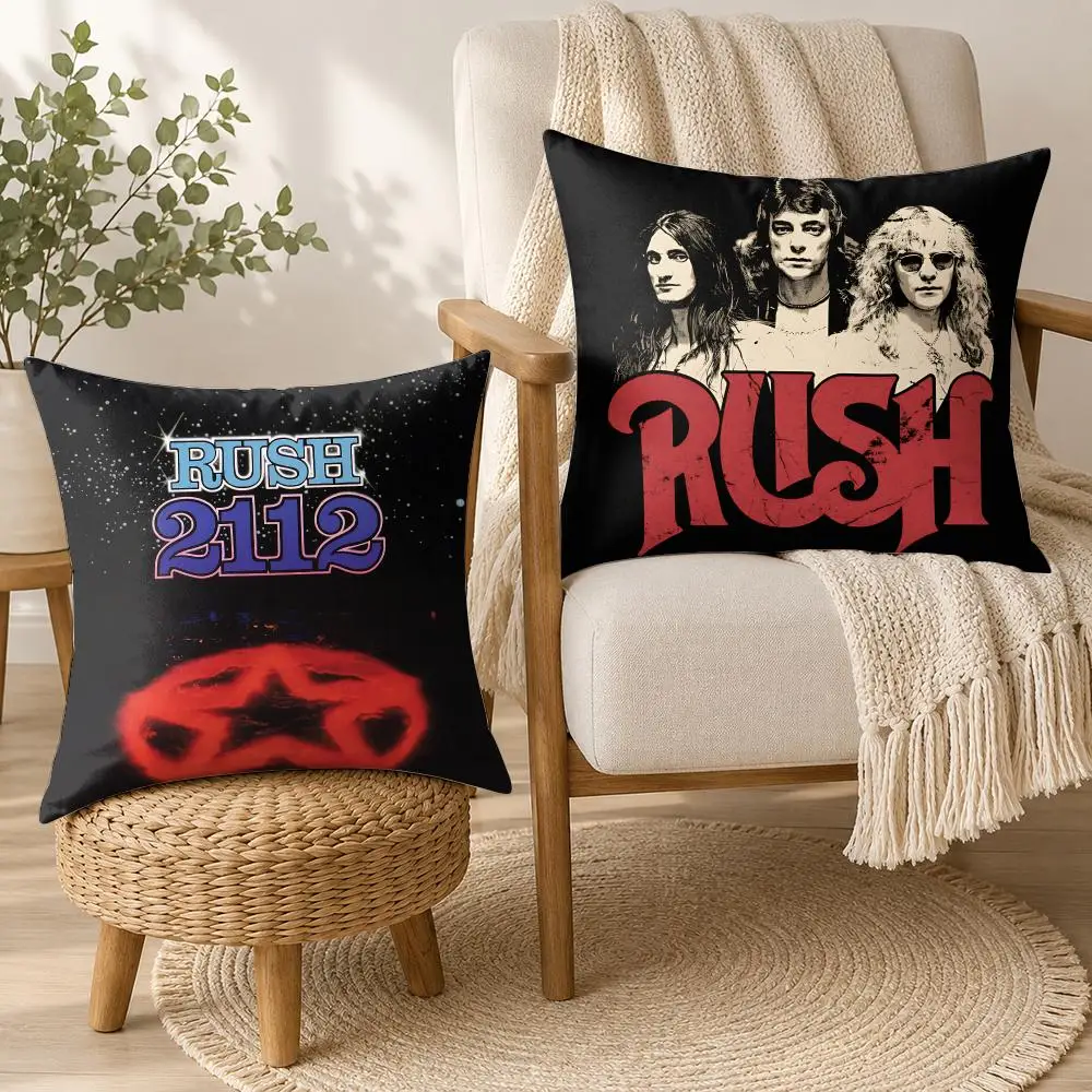 R-Rush Rock Band Cool Cushion Cover Square Decorative Throw Pillow 40x40cm For Sofa Bedroom Living Room Home Decor