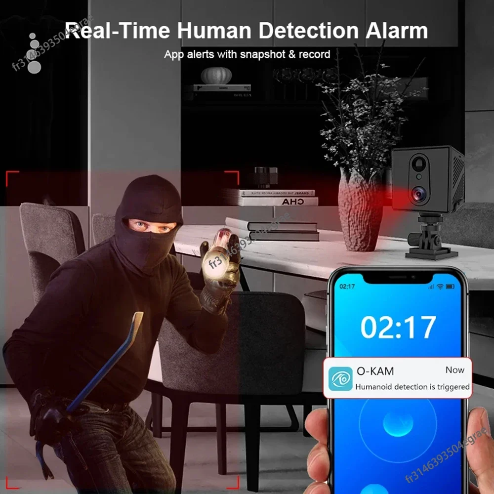 256/64 ГБ 4G SIM-карта Мини-камера 5MP 3000 мАч Батарея Беспроводная Wi-Fi Ночное видение Обнаружение движения CCTV Двусторонняя голосовая IP-камера