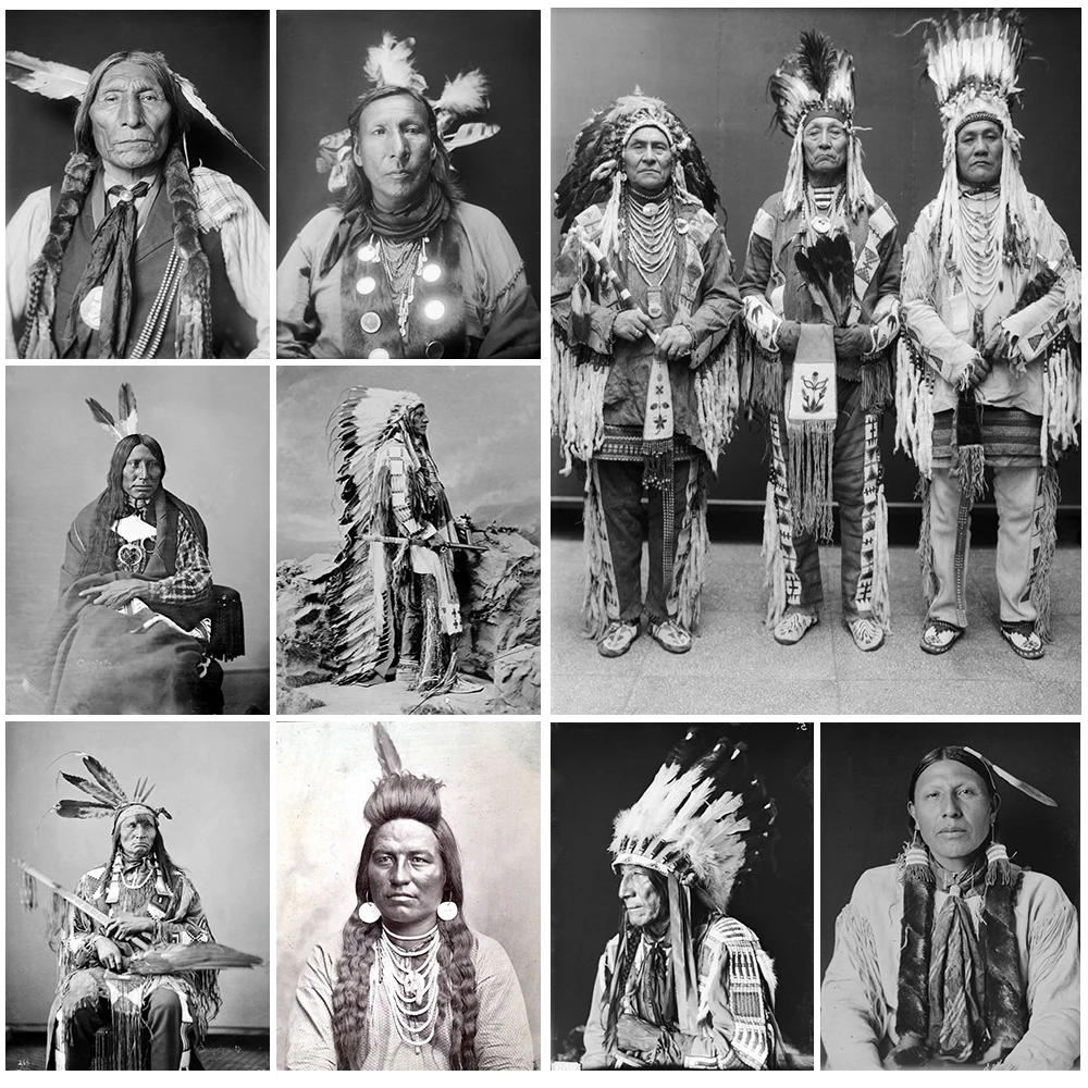 Indianer Feder Ornament Chief Tribe Poster Drucke Wand Kunst Leinwand Malerei Home Decor Wand Bilder Für Wohnzimmer Ungerahmt