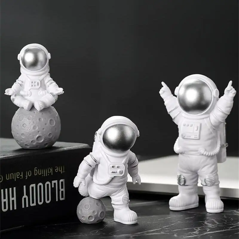 4 Pcs Astronaut Figure Statue Figurine Spaceman Sculpture Educational Toy Desktop Home Decoration Astronaut Model For Kids Gift