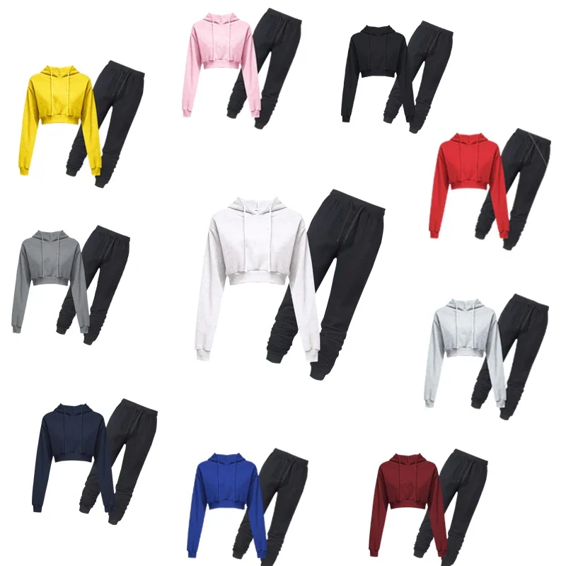 Custom LOGO Women Tracksuit Brand Short Sweatshirts and Pants Outfits Spring Autumn Fashion Casual DIY Female 2 Piece Set