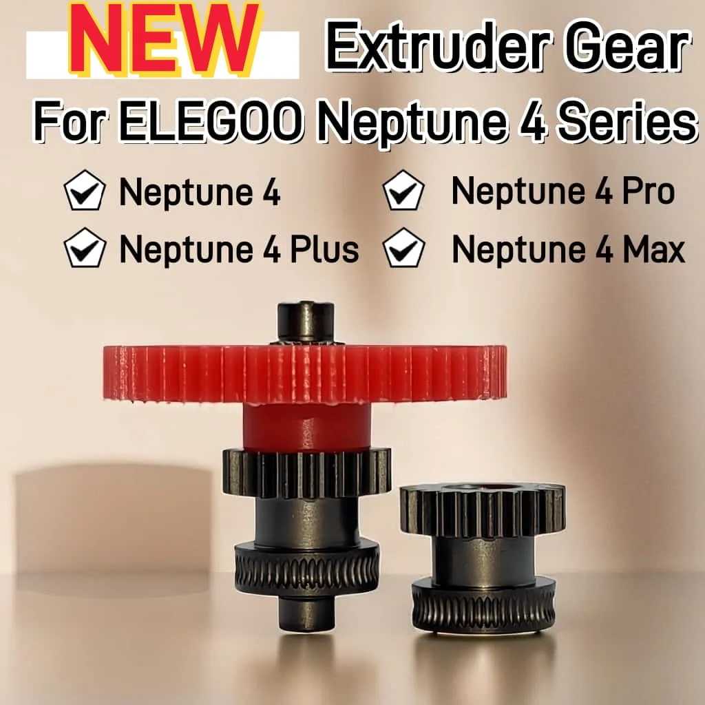 For ELEGOO Neptune 4 Max Extruder Gears Hardened Steel Integrated Extrusion Head Gear Kit for Neptune 4/Pro/Plus/Max 3D Printer