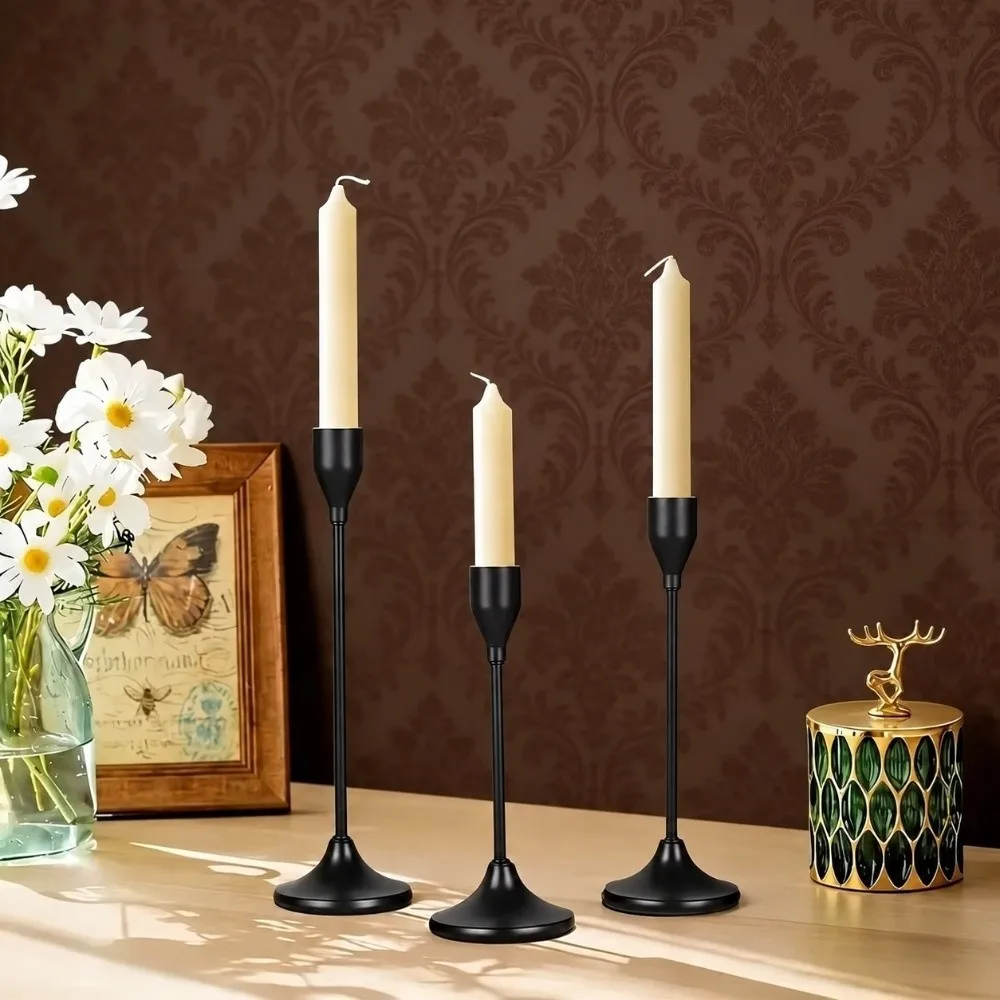 3 Piece Metal Metal Candle Holder Home Decor Candelabra Party Decoration Ornaments Table Candlestick Stand
