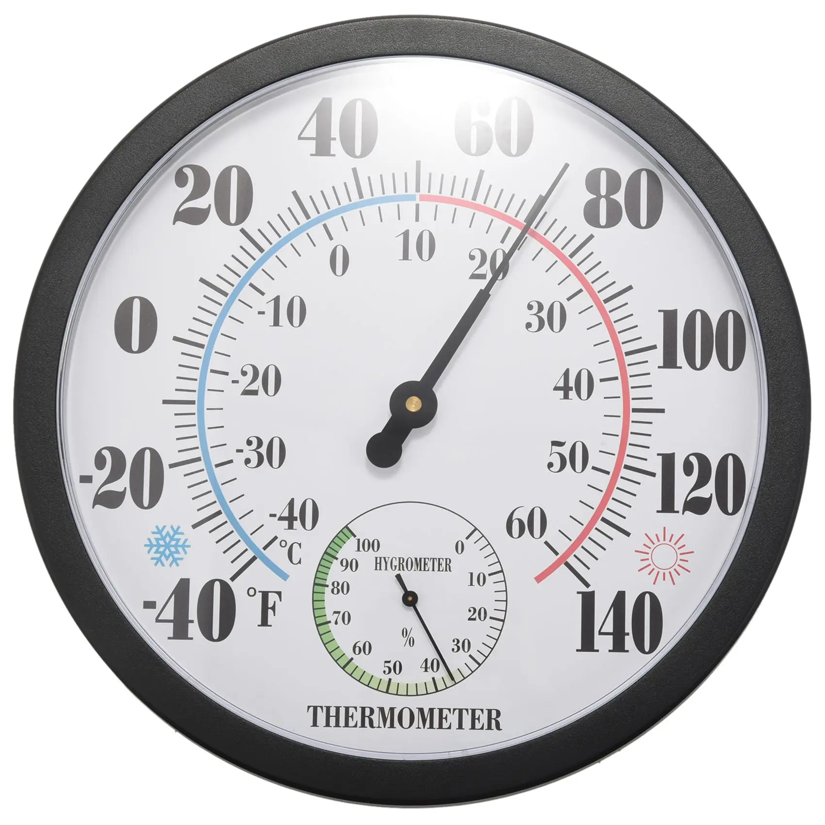 

10 inch Indoor Outdoor Weather Thermometer/Hygrometer for Patio, Wall Decorative, No Battery Needed