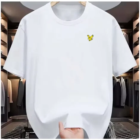 

Футболка с круглым вырезом и короткими рукавами, топ, летняя мужская футболка из 100% хлопка, спортивная повседневная модная свободная футболка большого размера с принтом логотипа орла