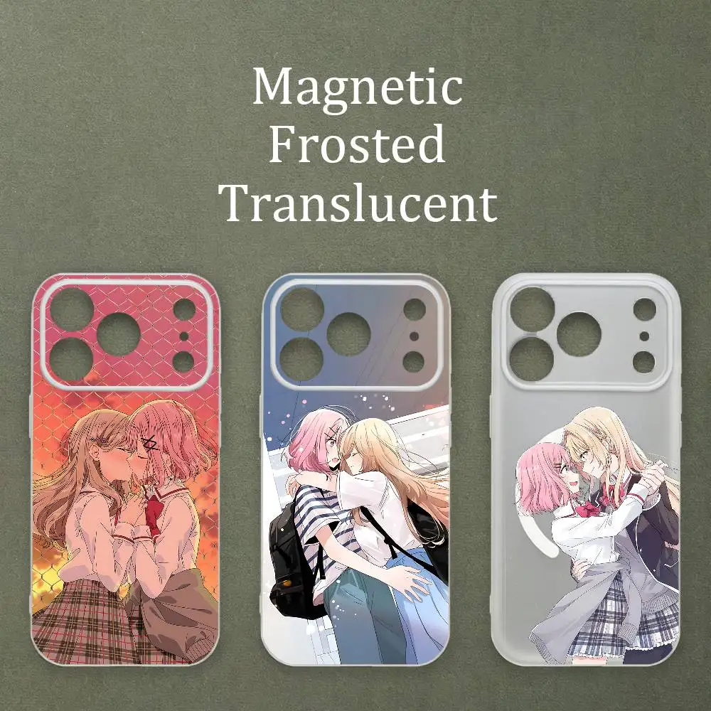 

Ajisai Renako W-Watanare Matte Frosted Semi-transparent Magnetic TPU Case For iPhone 17 11 13 14 15 16 12 Pro Max