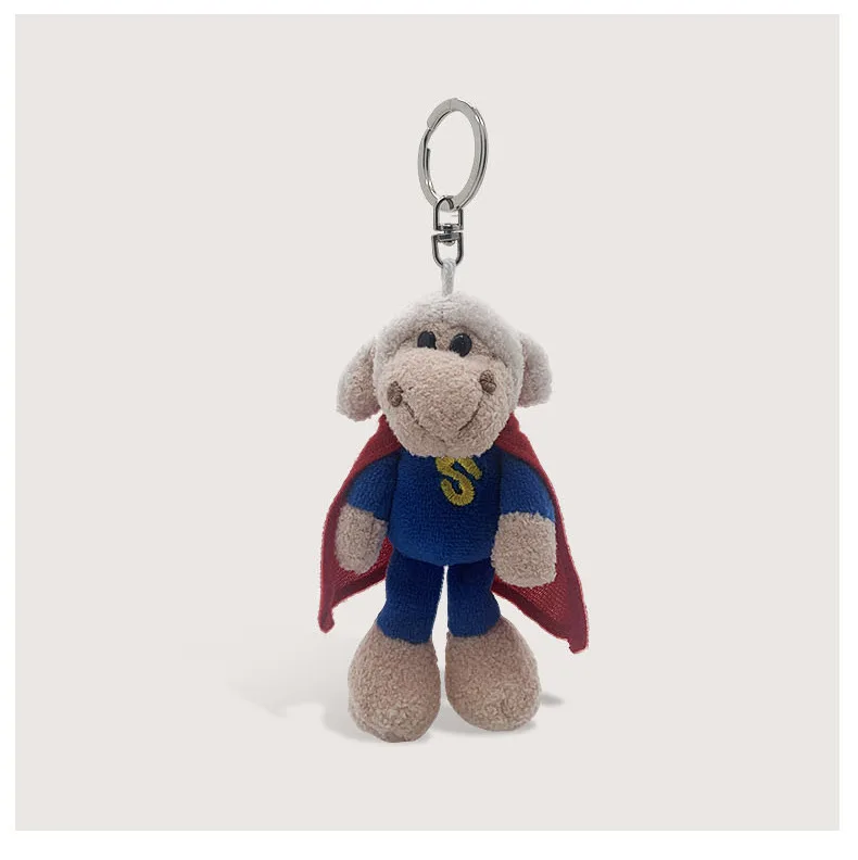 2025 جديد قلادة صغيرة المفاتيح لطيف القبيح لطيف الذئب على ظهره حقيبة للحمل قلادة في جلد الغنم #3