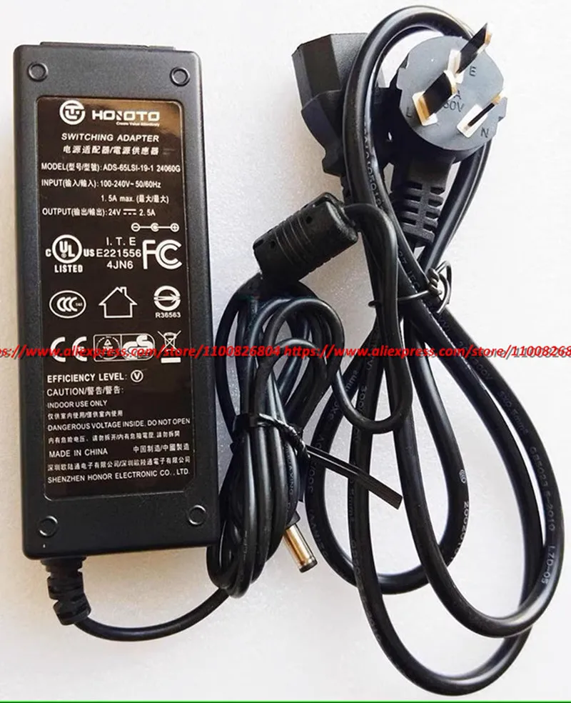 Original Hoioto ADS-65LSI-19-1 24060G Switching Adapter Charger 24V 2.5A 5.5*2.1mm Power Supply