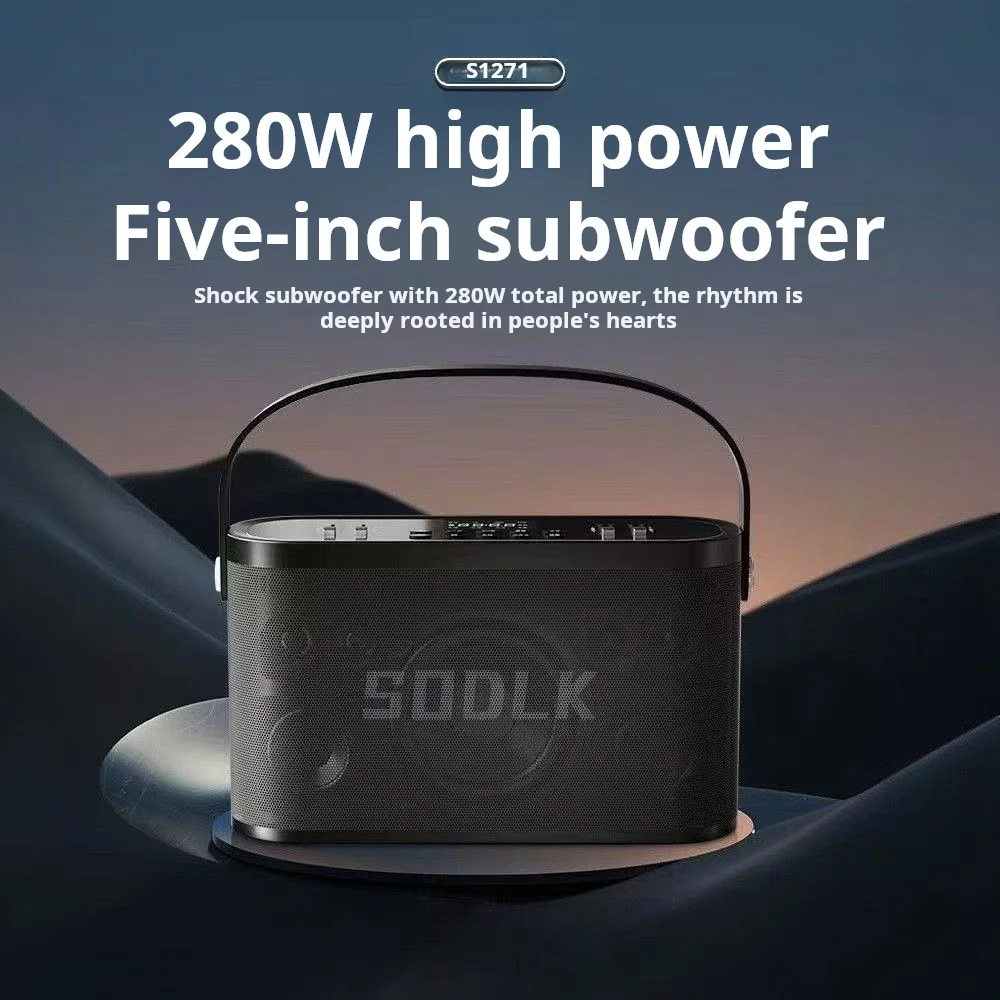 Портативная беспроводная аудиосистема SODLK S1271 Plus 280 Вт с высокой мощностью, Bluetooth, высококачественным звуком, поддержкой TF/U-дисков и TWS-совместимостью