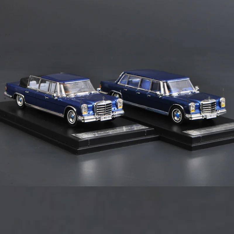 DCM 1:64 Ben-chi 600 Pull-man 6 Door Version W100 Metallic Blue Alloy Simulation Model Car