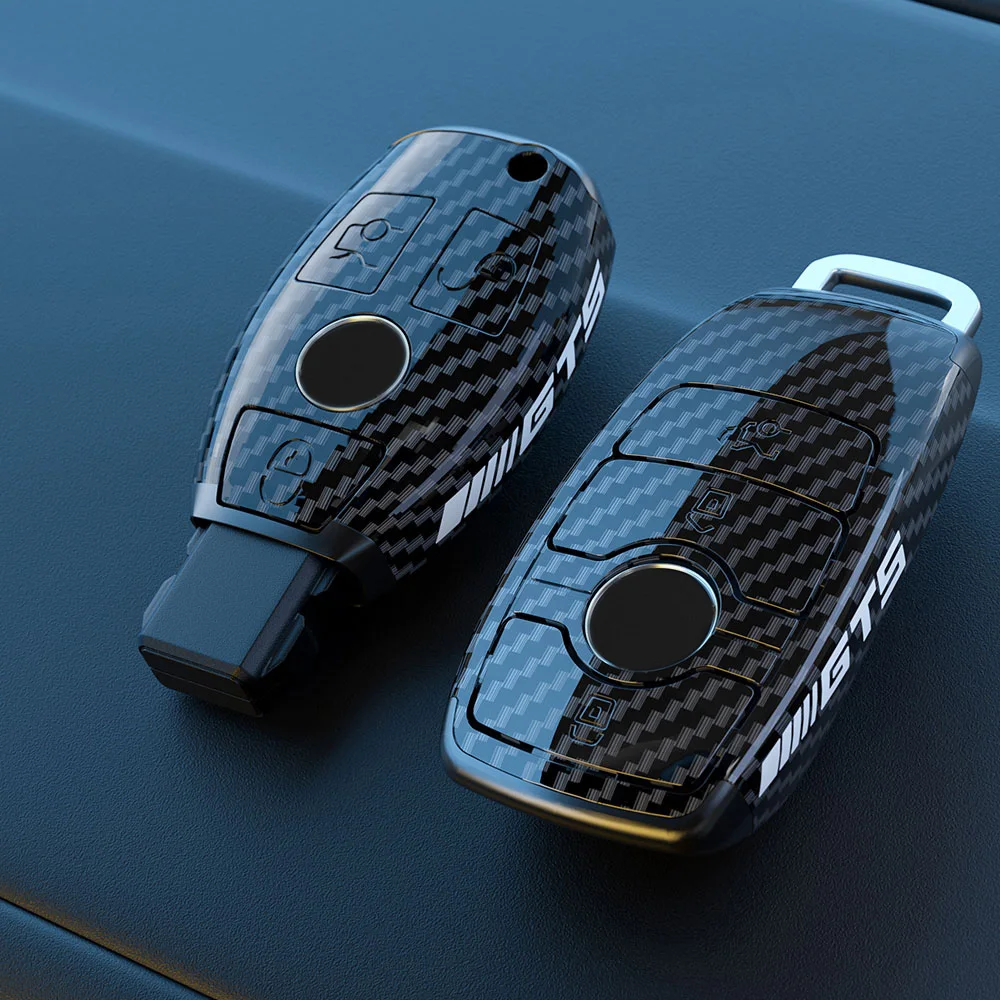 

ABS Carbon Car Key Case Cover Shell For Mercedes Benz A B C E S Class W204 W205 W212 W213 W176 GLC CLA AMG W177 X167 W463