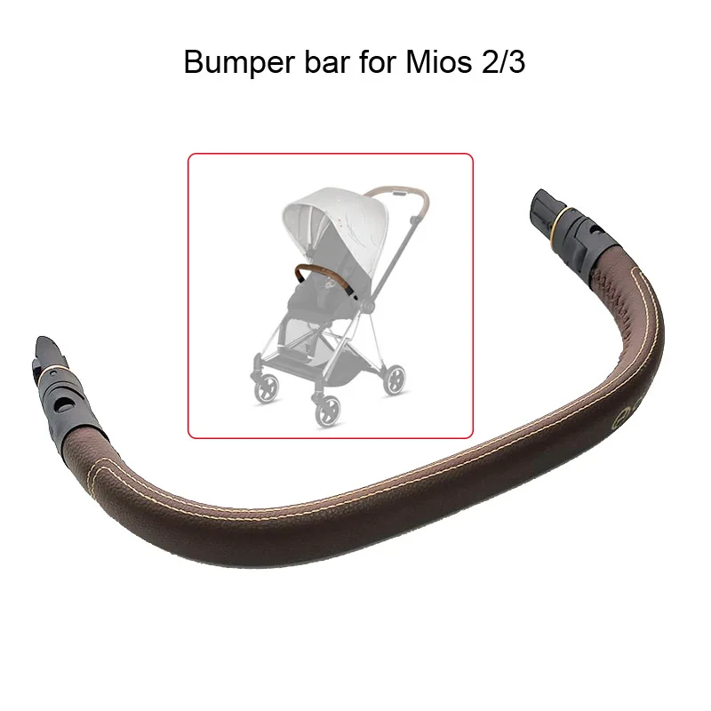 

Baby Bumper Bar For Cybex Mios 2/3 Prams With Leather Cover Stroller Safety Bar Handrail Security Fence Buckle Adjustable