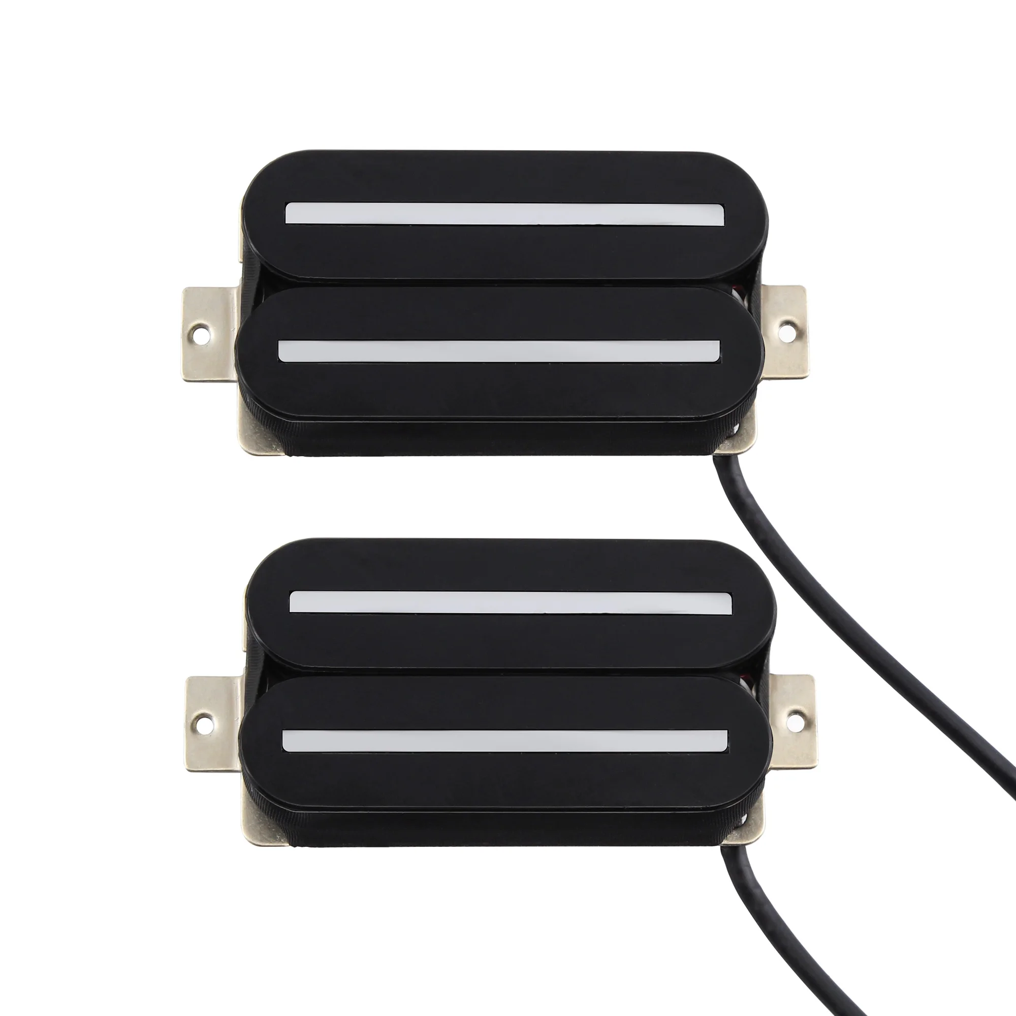FLEOR Hot Dual Rail Humbucker Pickups Ceramic Electric Guitar Neck+Bridge Pickup Set Black