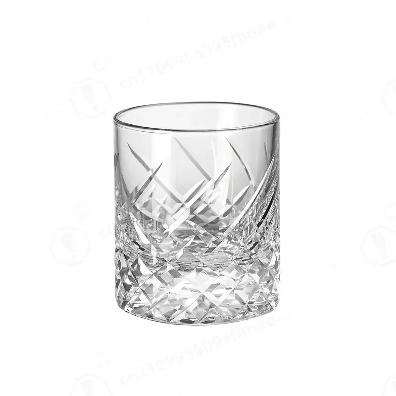 Hand Carved Crystal Whiskey Glass Cup Polished Wine Tumbler Elegant Drinking Glass for Spirits and Liquor Home Bar Decor