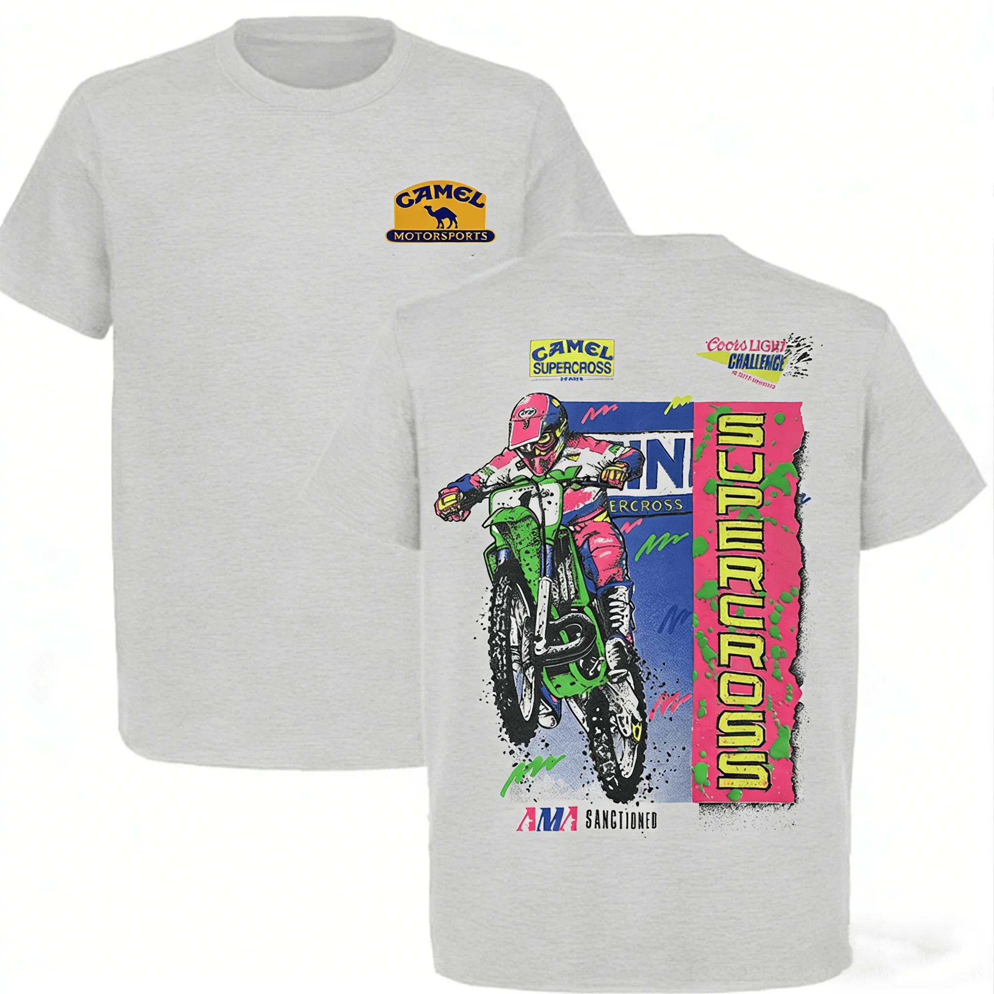 Camel Supercross Printed Men's Women's Cotton T-shirt 2026 Summer Luxury Casual Streetwear Y2K