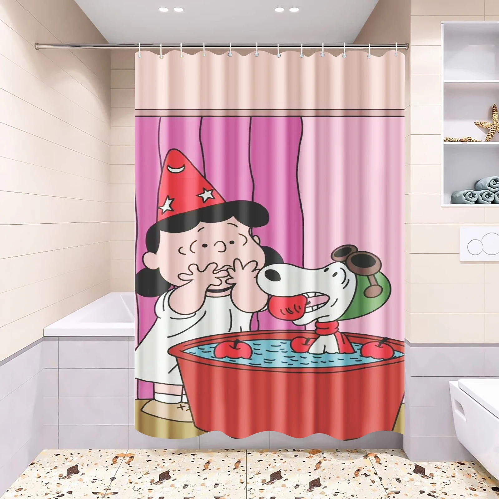 Snoopy Anime Shower Curtain, Bathroom Accessories, Decor Curtains for Living Room, Cute and Funny