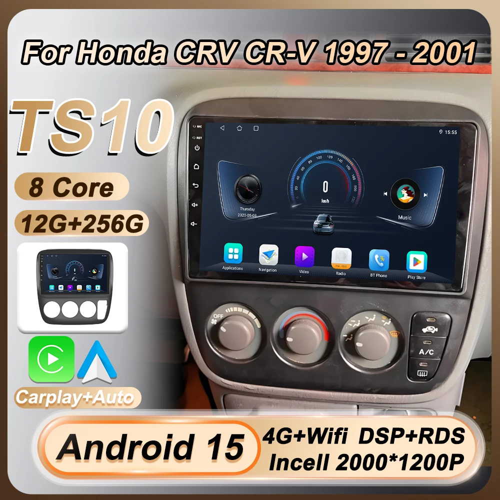 

For Honda CRV CR-V 1997 - 2001 Stereo Head Unit Auto Carplay Car Radio Multimedia Video Player Touch Screen GPS Bluetooth 8 Core