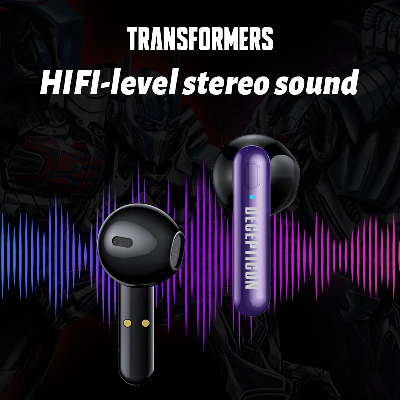 TRANSFORMERS TF-T03 Bezprzewodowe słuchawki do gier Bluetooth 5.3 Długa wytrzymałość Słuchawki HD o niskim opóźnieniu Słuchawki douszne do muzyki