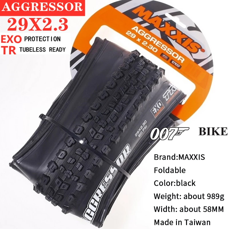 MAXXIS 29 AGGRESSOR 접이식 MTB 산악 자전거 타이어, EXO 보호 TR 튜브리스 29er, 26x2.3, 27.5x2.3/2.5, 29x2.5, 1 개