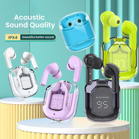 Transparent TWS Headphones Bluetooth Earbuds Wireless Earphones HIFI Gaming Headset With Mic Power Digital Display Charging Case