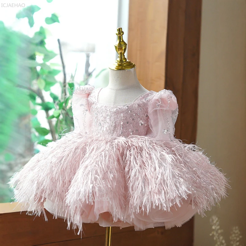 

Girls Flower Girl Wedding Dress Princess Party Gown for Piano Celebration Dresses Performance Host Kids Birthday Pageant Formal