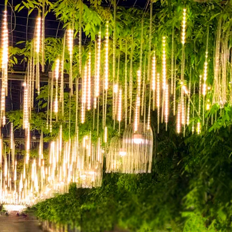 Cadena de luz LED Solar para exteriores, guirnalda impermeable para fiesta en la calle, Ramadán, decoración de árbol de Navidad, 2024