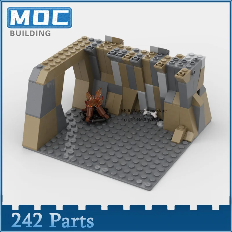Mountain Cave MOC Bouwstenen Kasteel Architectuur Technologie Bakstenen DIY Assemblage Creatief Educatief Speelgoed Display Geschenken