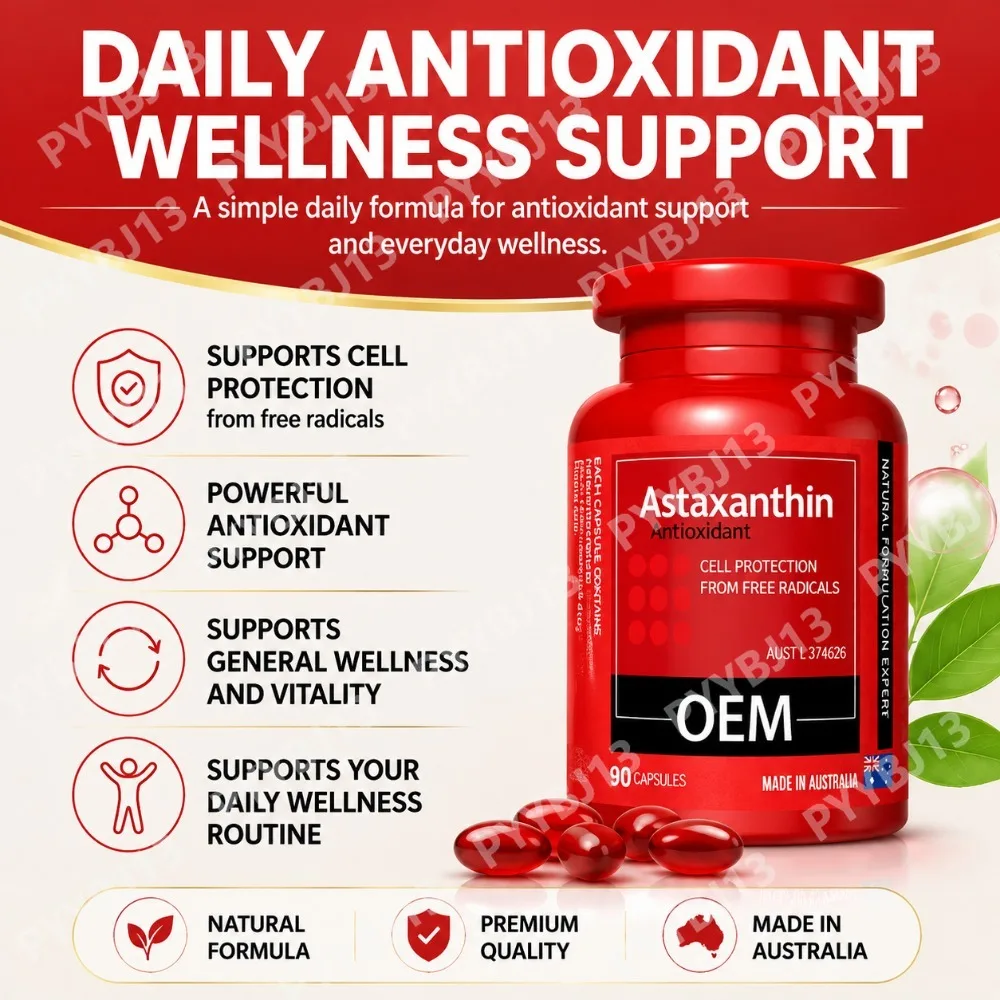 Astaxanthin Capsules 12mg – High Potency Antioxidant Haematococcus Pluvialis Extract 90 Softgels for Daily Immune Vision Support