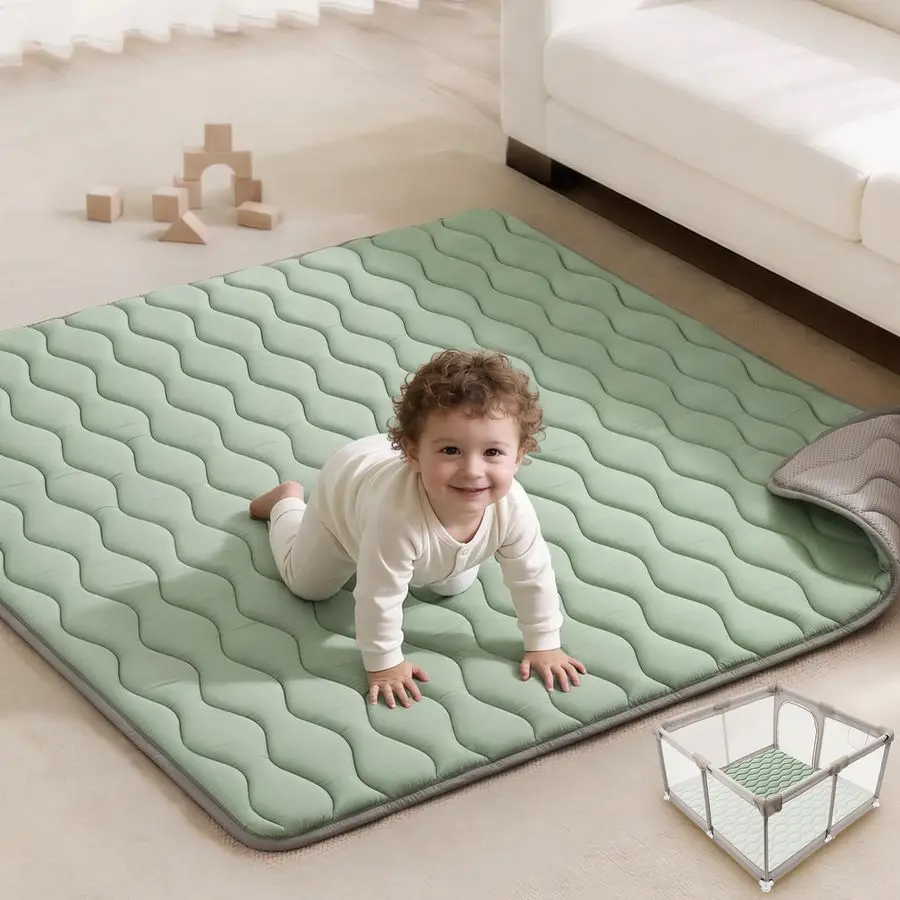 

Толстый детский игровой коврик 50x50 дюймов, напольный коврик-подушка для детей