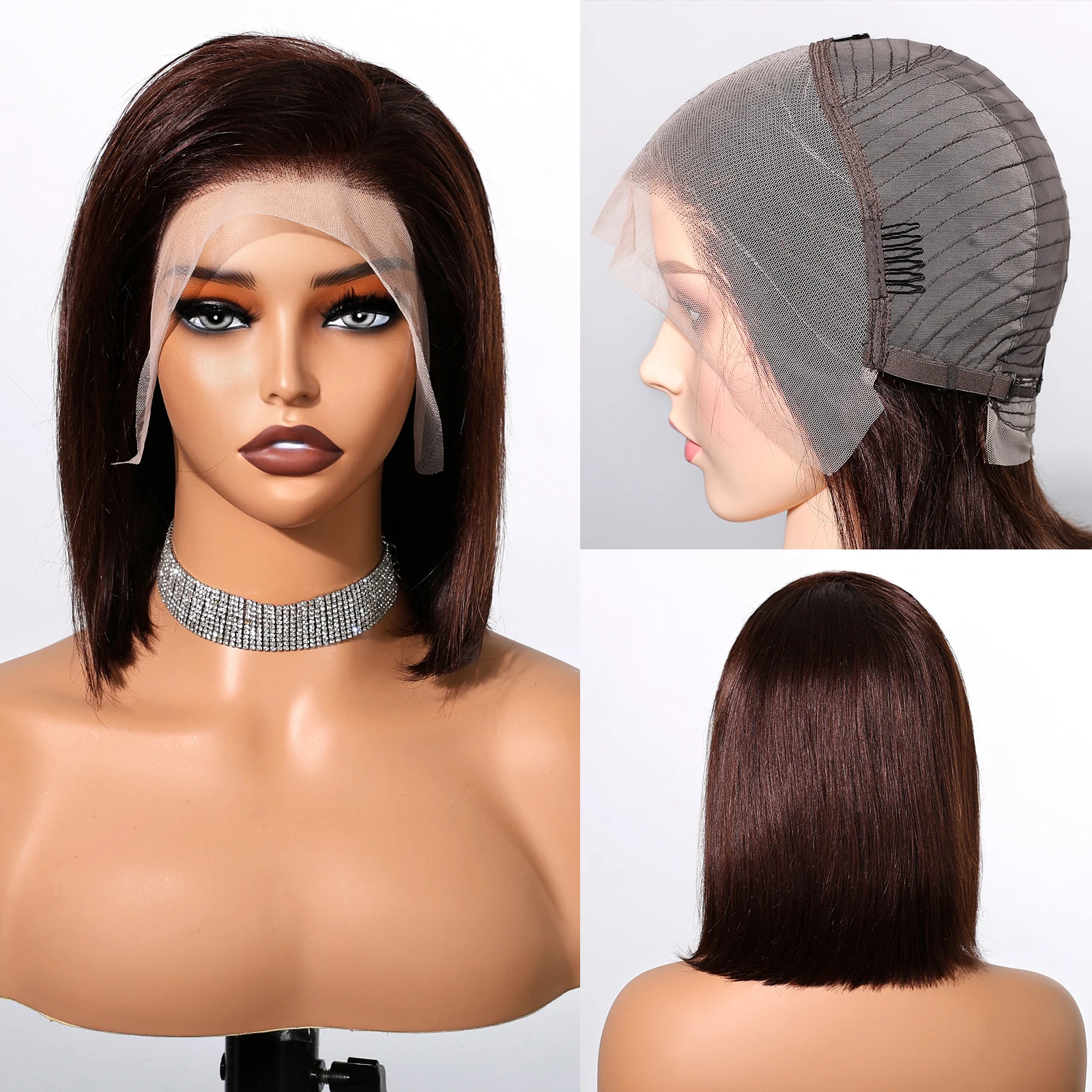 

Парик женский прямой из натуральных волос, 13 х4 дюймов, с предварительно выщипанными волосами