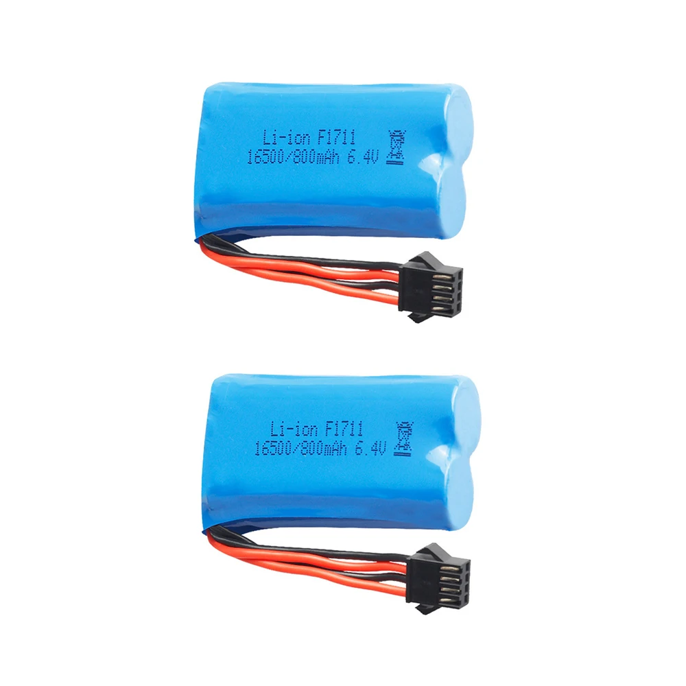 5 sztuk/partia 6.4 V 800mAh Lipo baterii dla WLToys 18628 18629 18428 18429 zdalnego szybki samochód zabawki SM4P złącze części zamiennych 6.4 V